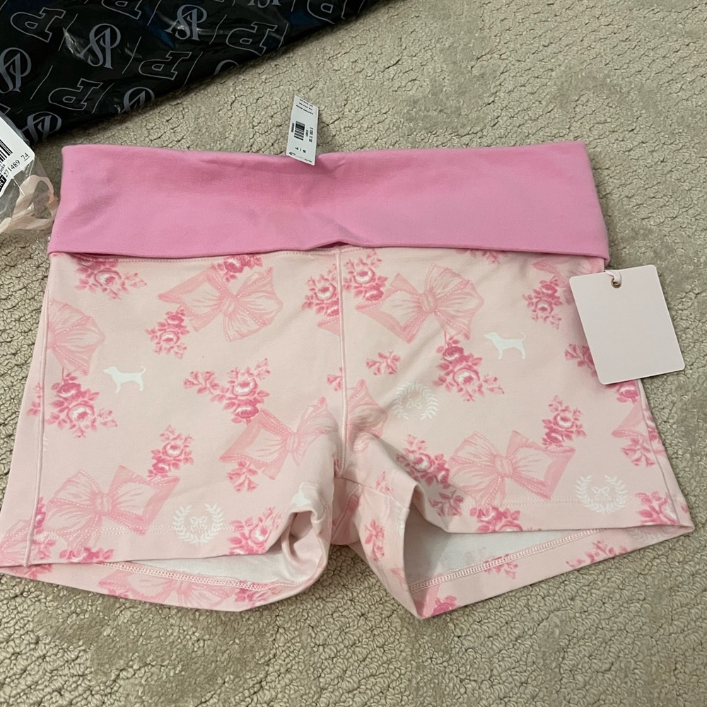 PINK X LoveShackFancy Cotton Foldover Micro Shorts S - Picture 11 of 14
